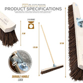 36" Newman and Cole Large Stiff Bassine Broom Head with Bracket and Handle